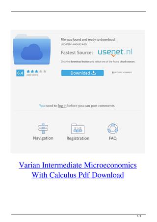 Intermediate Microeconomics With Calculus 1st Edition Pdf
